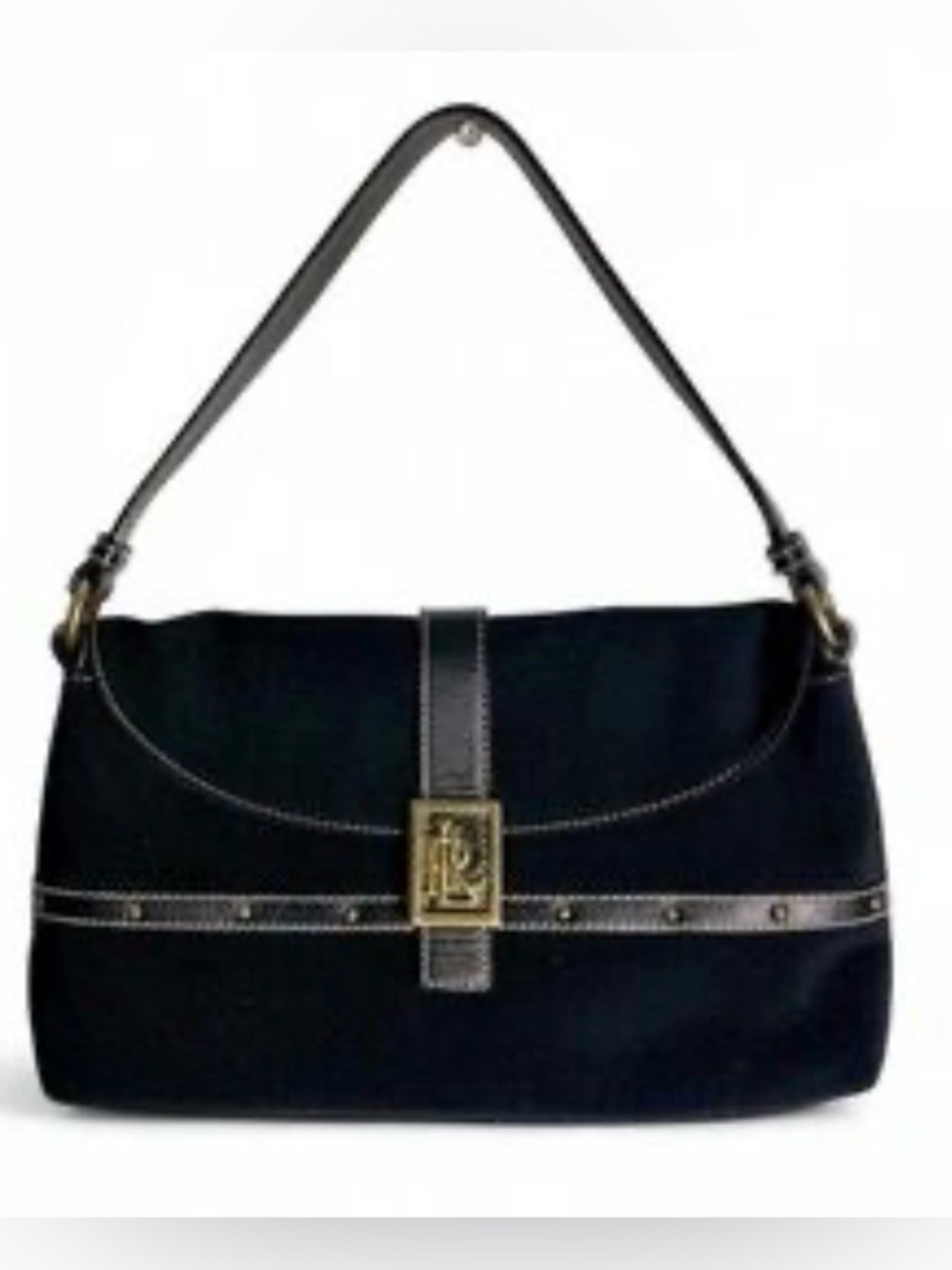 Ralph Lauren Black Hobo with Gold Hardware